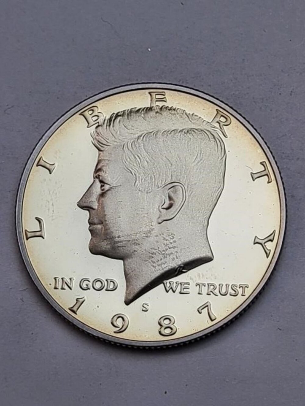 1987-S Proof Kennedy Half Dollar... Uncirculated... Cameo Finish... In Holder
